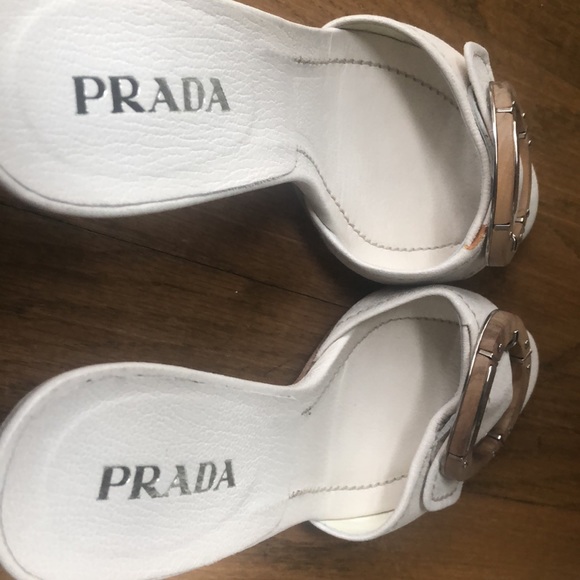 PRADA Heels - VERO CUOIO  | Prada Kitten Heels - Off White | EUC | 3 inch heel - Picture 4 of 8